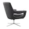 Armen Living Quinn Contemporary Adjustable Swivel Accent Chair in Polished Chrome Finish with Gray Fabric LCQUCHGR - alternate 1
